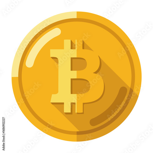 Golden Bitcoin Cryptocurrency Coin Illustration