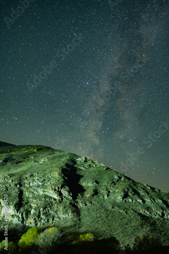 Milky way and stars above the mountain
