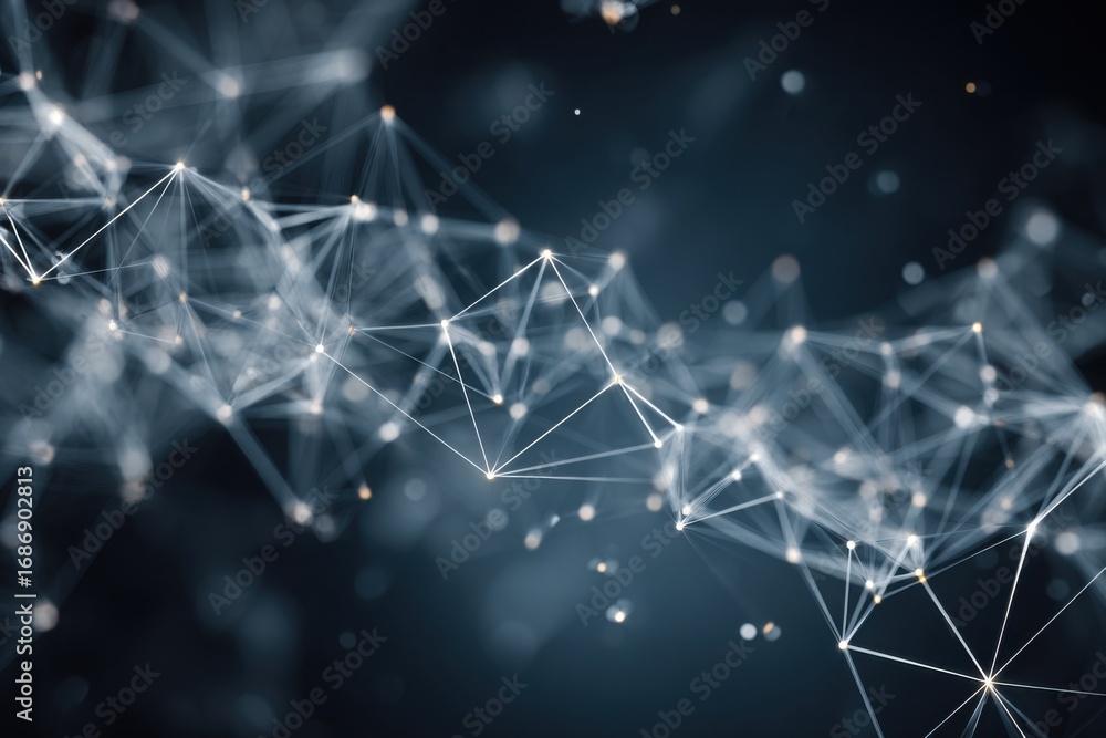 Fototapeta premium glowing network abstract lines nodes