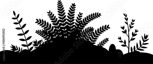 Grass, bush, shrub, Vector