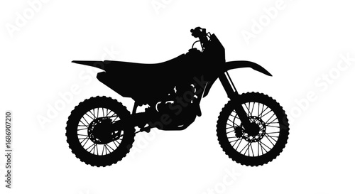 a silhouette of a motorcycle with detailed wheels and handlebars