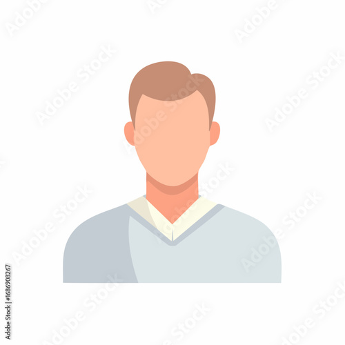 Faceless man vector illustration in a flat design style.