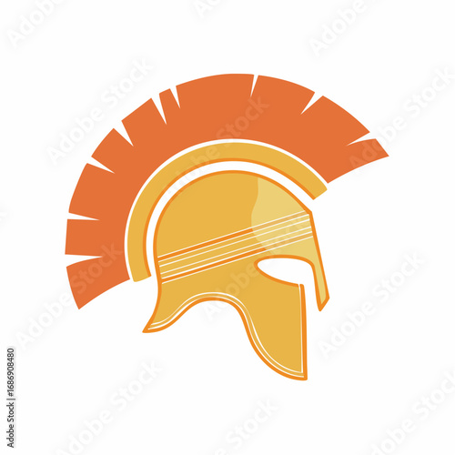 Isolated Graphic of Ancient Greek Helmet