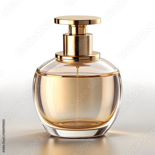 perfume bottle mockup with golden cap