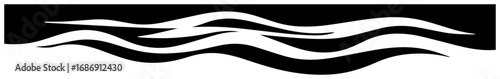 Wavy border vector – simple horizontal water wave divider, decorative design element