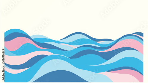 Abstract Colorful Wavy Pattern with Warm and Cool Tones. Wavy Background. 