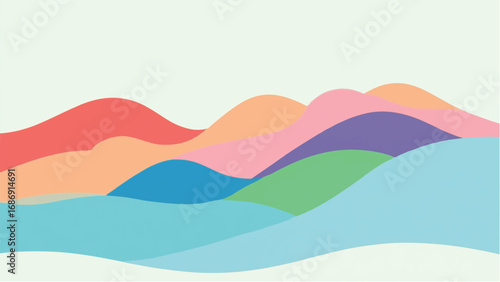Abstract Colorful Wavy Pattern with Warm and Cool Tones. Wavy Background. 