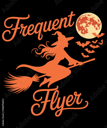Retro Frequent Flyer Witch Funny Halloween Witches Costume