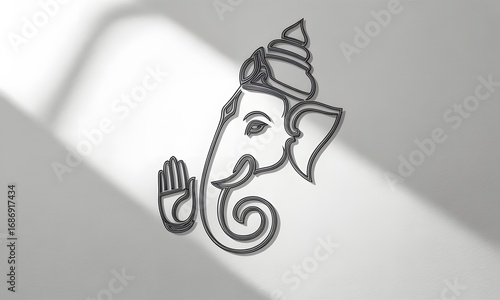 divine ganesha blessing minimalist outline art