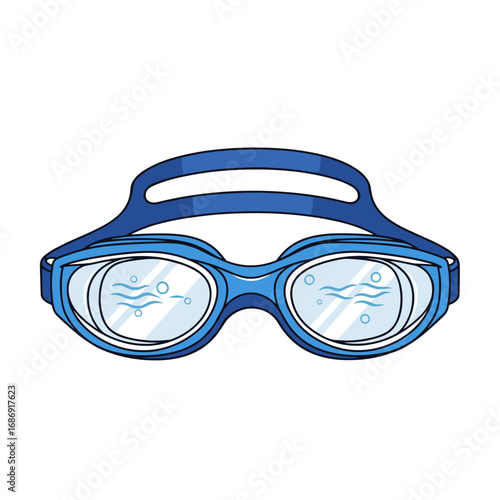 Blue goggles for swimming and water sports underwater vision and eye protection