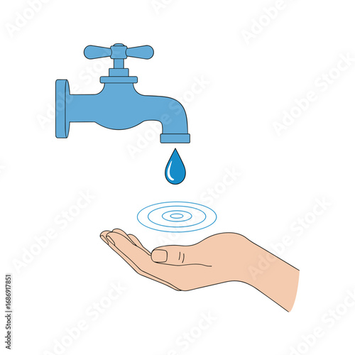 Water conservation awareness and saving precious liquid resource through careful usage practices
