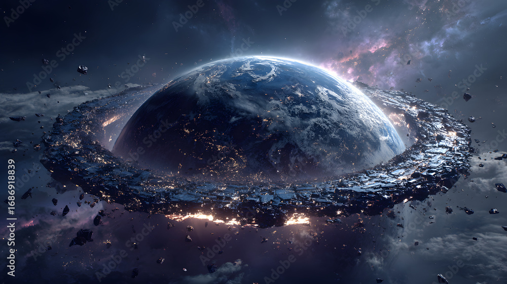 Obraz premium earth, planet, globe, space, world, map, blue, night, global, 3d, sun, universe, sphere, atmosphere, astronomy, sea, light, stars, sky, europe, science, ocean, black, clouds, nature