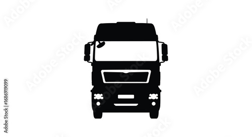 front view silhouette of a large truck vehicle