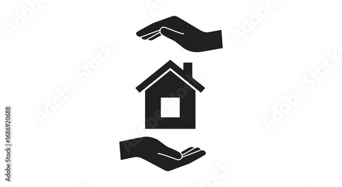 a hand protects home symbolizing safety security and care