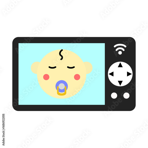 Baby Monitor from Internet of Things (IoT) Icons & Illustrations – Smart Devices, Smart Home, Connected Technology