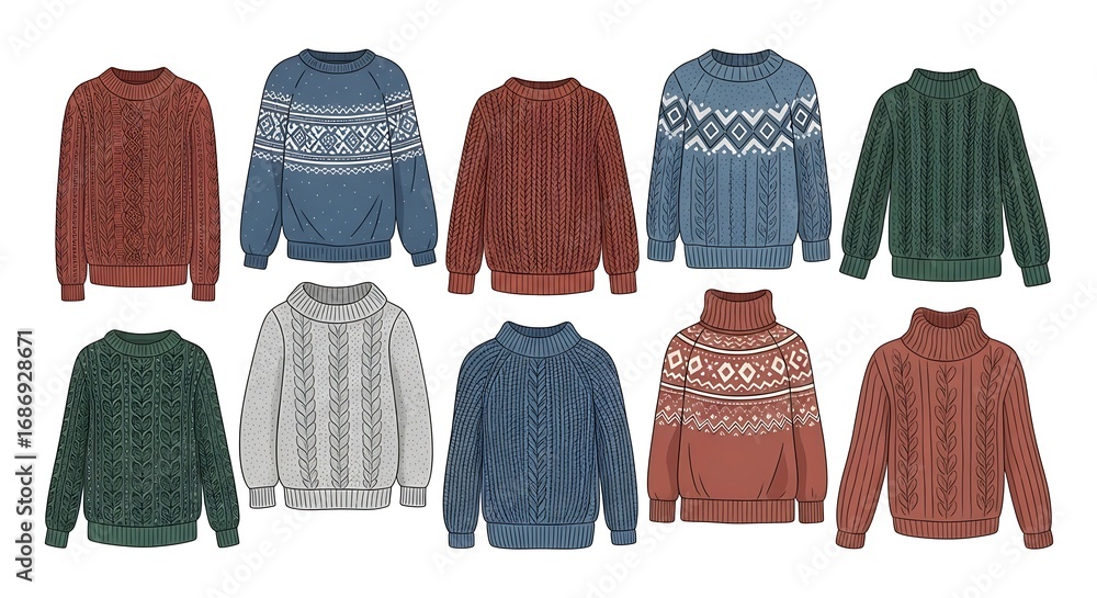 Winter Sweater Collection Knit Designs. Winter Sweater Collection Knit Designs.