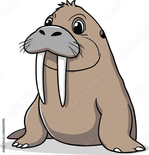 Cute cartoon a illustrator vector walrus