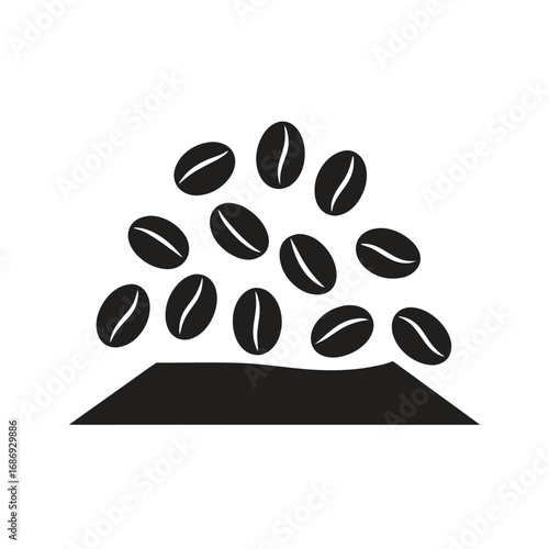 Pile of Coffee Beans Vector Graphic Illustration Isolated