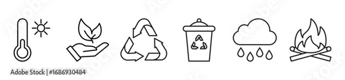 Ethical production line icon set. Vector pictograms of eco, friendly, vegan, plastic free, organic ingredients, recyclable, certified, non toxic, thin linear illustration.