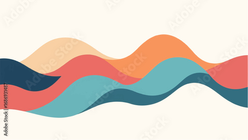 Abstract Colorful Wavy Pattern with Warm and Cool Tones. Wavy Background. 