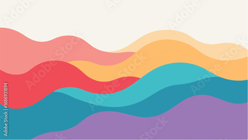 Abstract Colorful Wavy Pattern with Warm and Cool Tones. Wavy Background. 