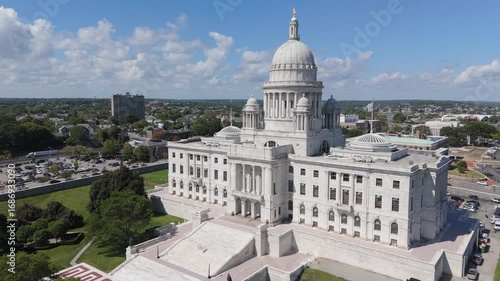 flying towards RI state capitol in Providence