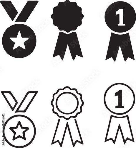 Vector Medal and Award Icons set 
