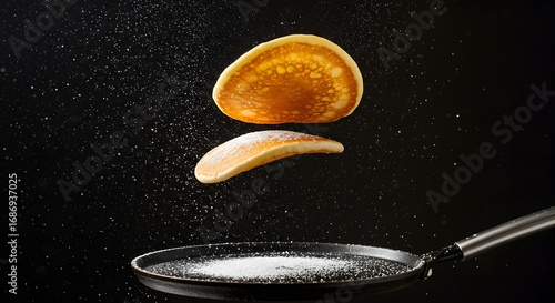  A pancake flipping in the air