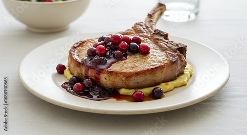 Wallpaper Mural Pork chop with berry sauce and mashed potatoes Torontodigital.ca