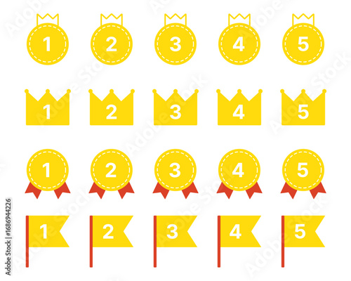 ランキング 順位 数字 あしらい ベクターアイコンセットイラスト
