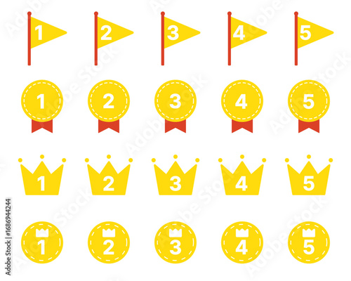 ランキング 順位 数字 あしらい ベクターアイコンセットイラスト