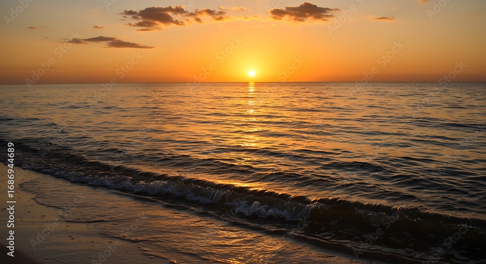 Naklejka premium Sunrise over calm ocean