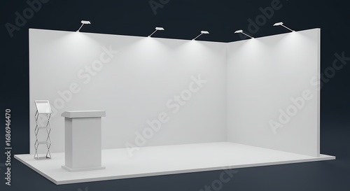 Empty trade show booth mockup