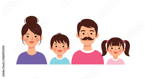 A joyful portrait of a diverse family unit representing love togetherness and happiness