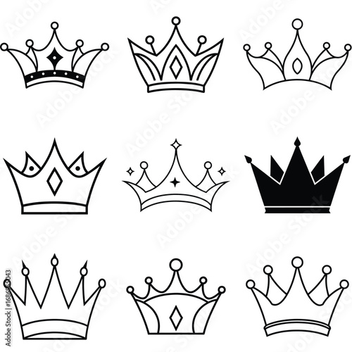 Ultimate Crown Collection: Royal, Luxury, Vintage & Elegant Crown Icons, Vectors, Illustrations & Designs