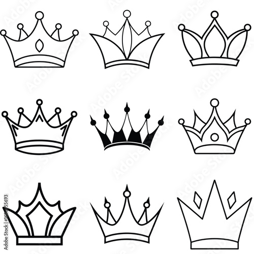 Ultimate Crown Collection: Royal, Luxury, Vintage & Elegant Crown Icons, Vectors, Illustrations & Designs