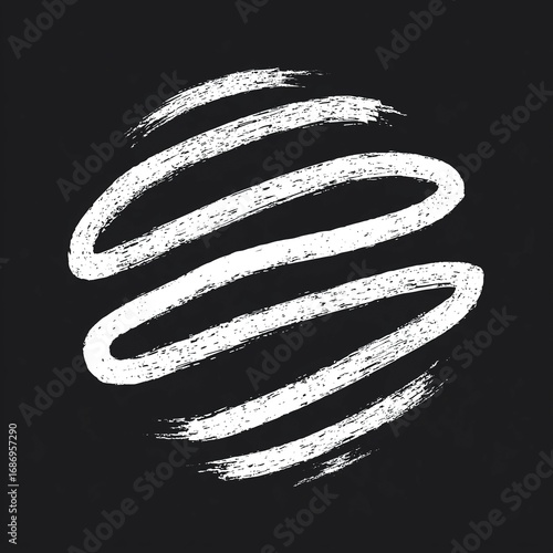 Black and White Brush - style Spiral Line Pattern, Artistic Texture Design, Suitable for Decoration, Art Creation, Modern Design Material