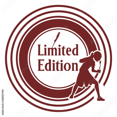 Limited edition badminton player sport design 
