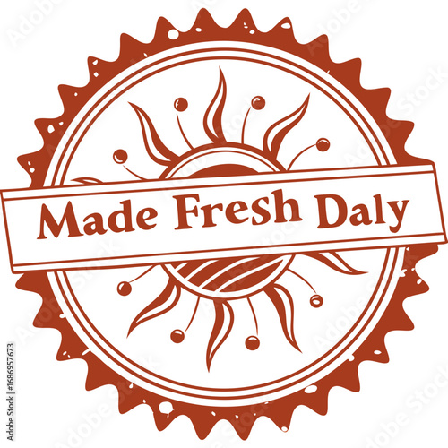 Made fresh daily badge with sun design 
