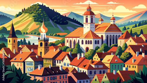 Brasov, Romania captivates with Black Church towers, cobblestone alleys, and surrounding Carpathian peaks, presenting a scenic medieval heart rich in Transylvanian heritage.