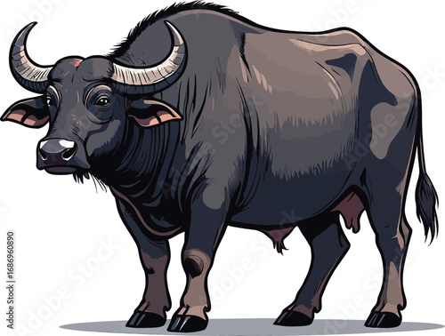 Cute cartoon a illustrator vector water buffalo
