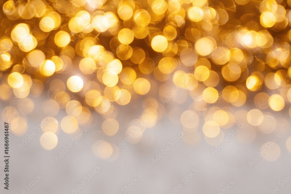 Fototapeta premium Shimmering golden lights create festive atmosphere, perfect for
