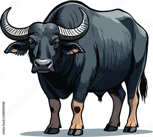 Cute cartoon a illustrator vector water buffalo