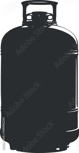 Silhouette of a large propane gas cylinder used for fuel storage and industrial applications