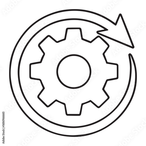 Process Outline Icon – Workflow and Business Operation Vector