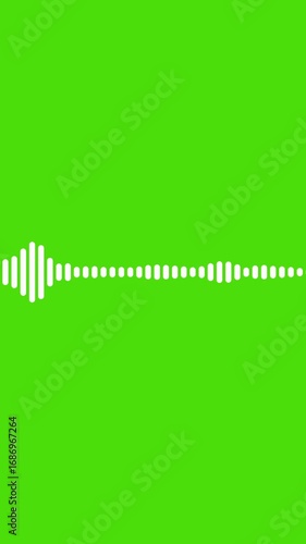 Vertical 4k abstract music sound wave or audio wavefrom isolated on green screen  background.Line digital minimalist voice and symbol technology.