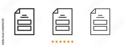 Document icon. Thin line icon vector