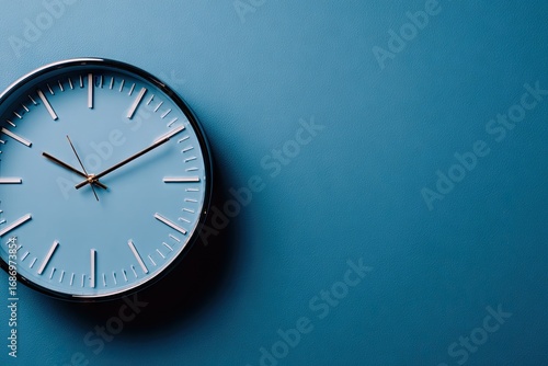 Wallpaper Mural Simple analog wall clock on a plain blue background. Torontodigital.ca