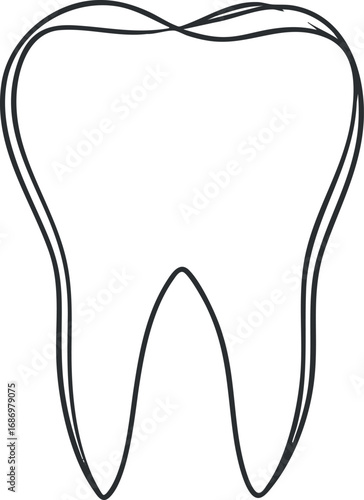 Simple outlined icon of a tooth representing dental health and oral care concept