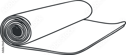 Rolled-up exercise mat used for yoga pilates and fitness workouts on floor for stretching and training